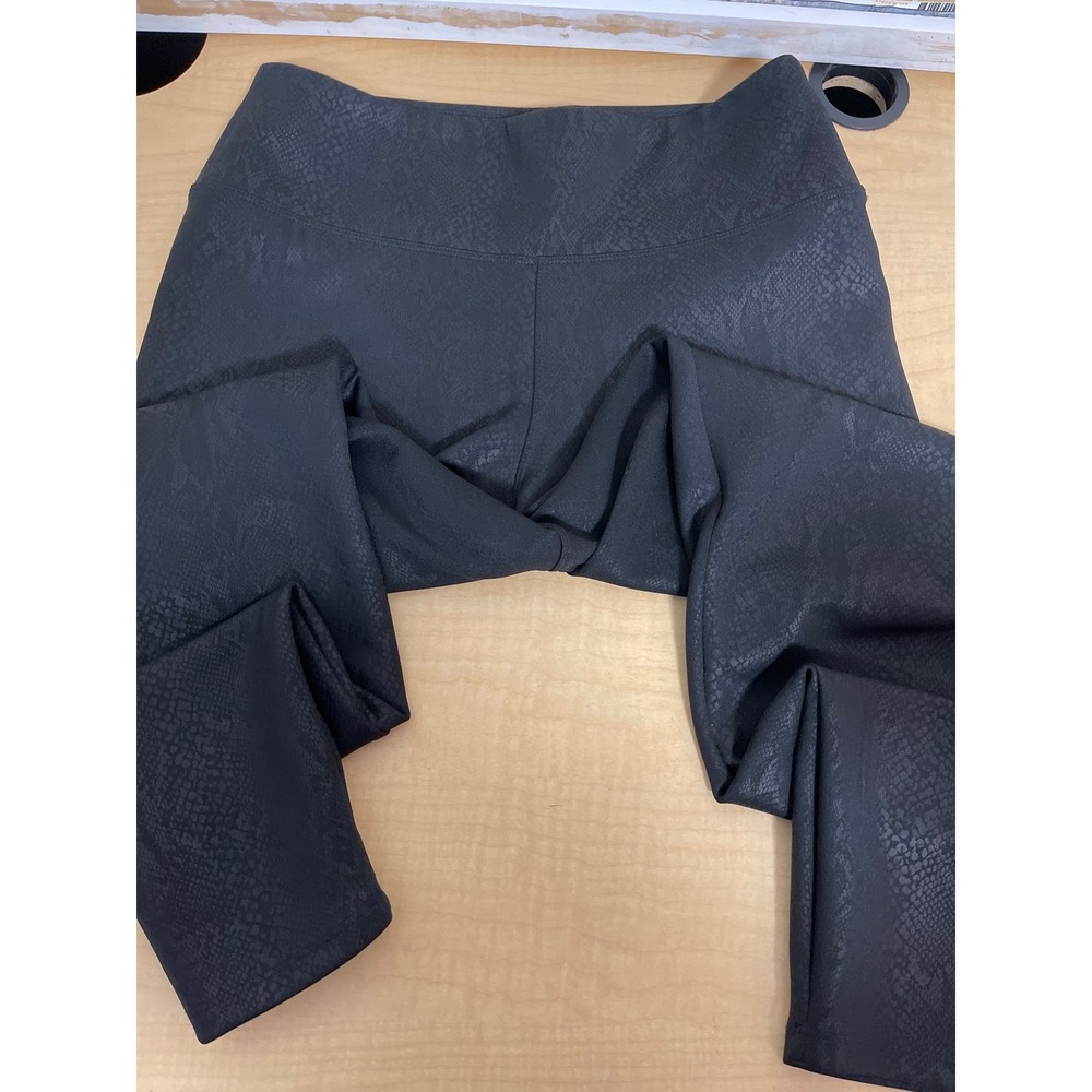 Express Black Snakeskin Embossed High Waisted Leggings Womens Medium Activewear